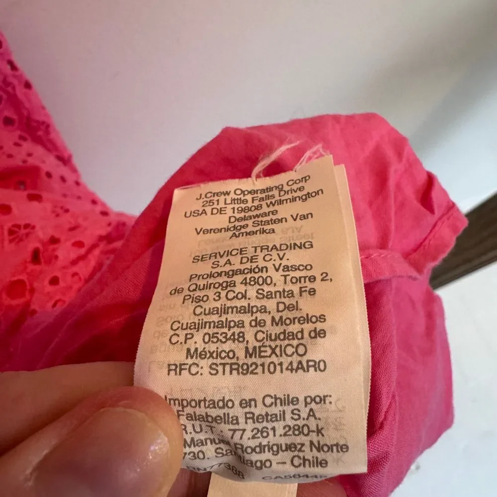J.‎ Crew Pink Eyelet Lace Lined Midi Dress Size 6 Classic Ruffled Preppy - Picture 10 of 11